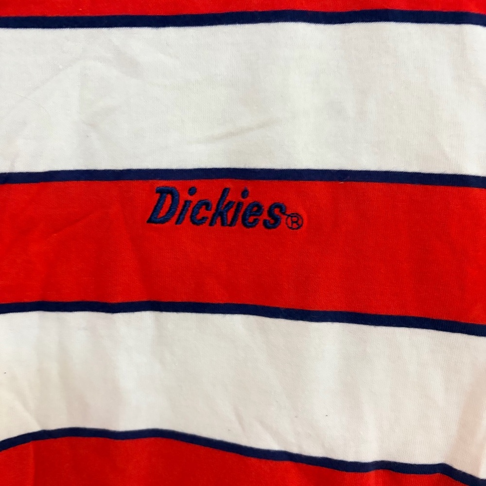 Dickies Red and White Striped Shirt Junior Large - Picture 5 of 7